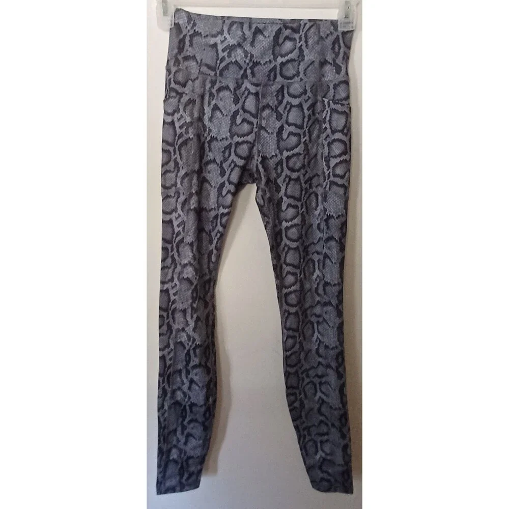 Avia Leggings XS Snakeskin‎ Print Recycled Polyester Pockets Moisture-wicking